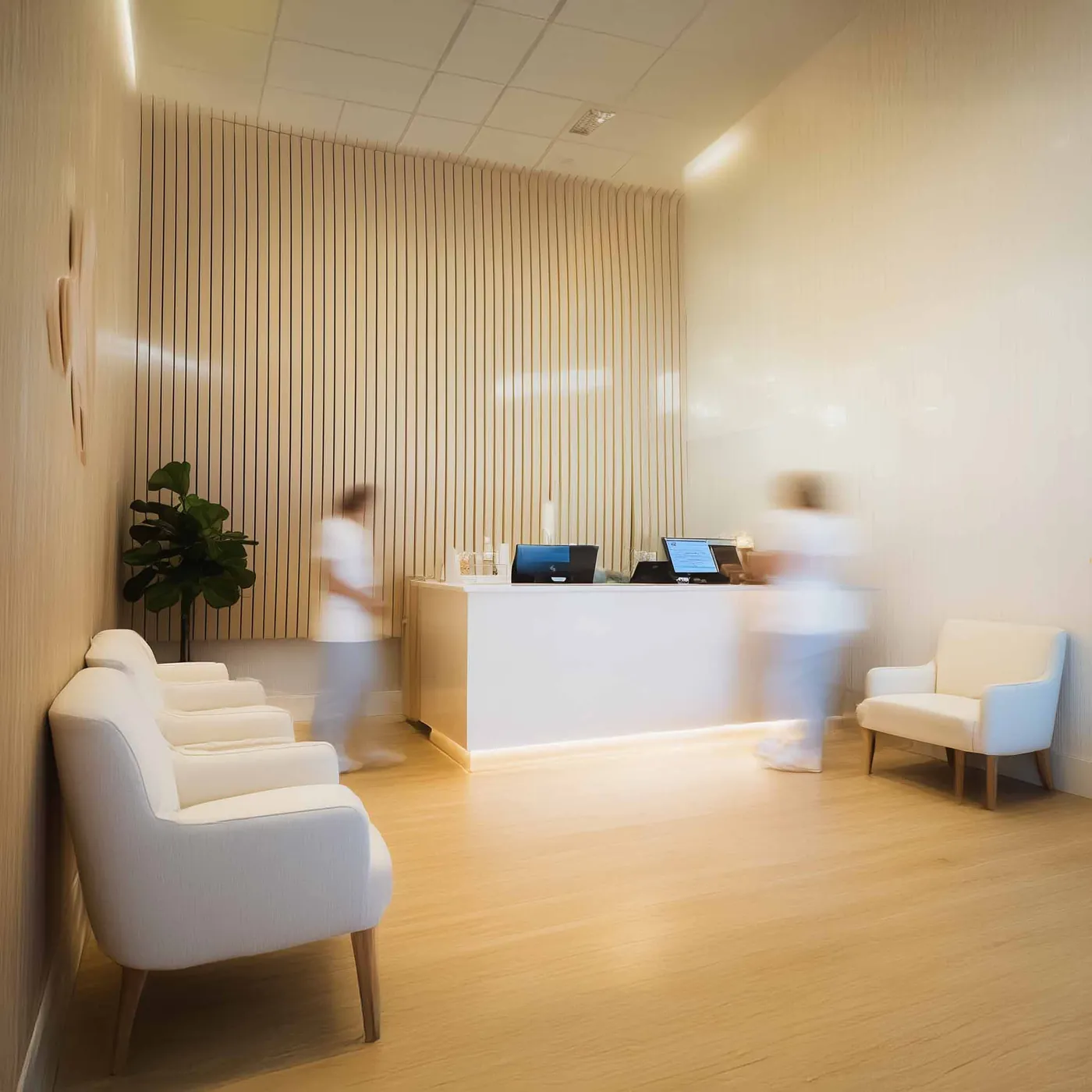 A bright ReGlow clinic reception